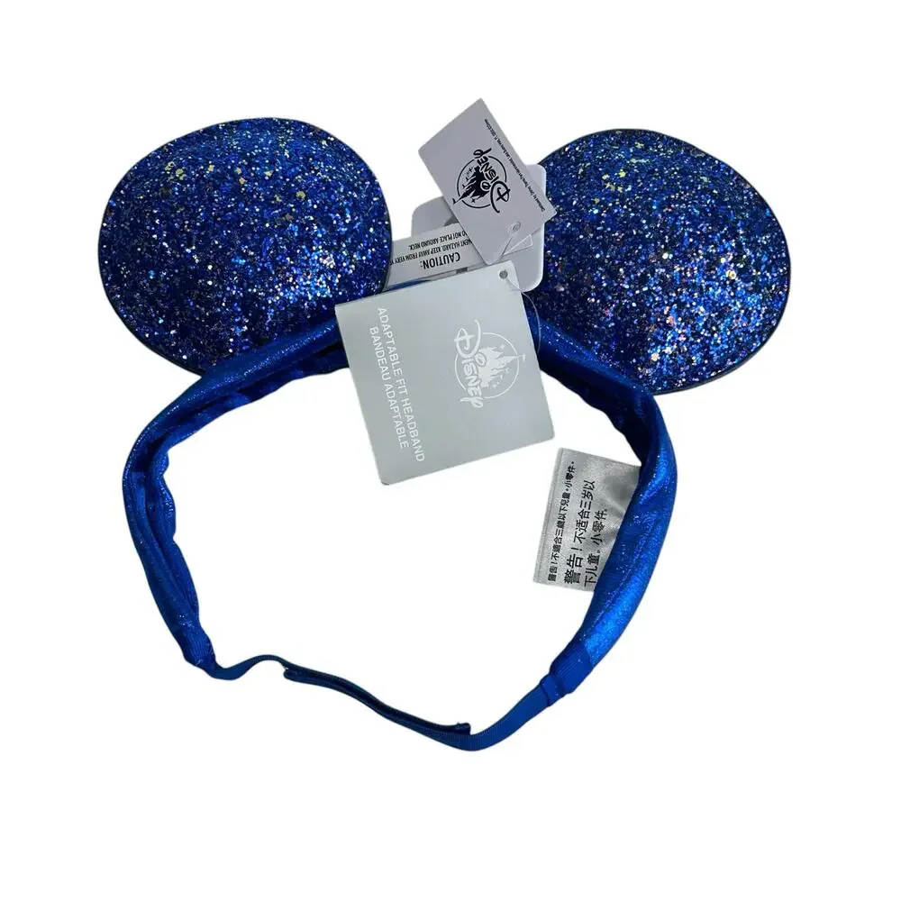 Disney blue Glittery Adaptable Fit Soft Headband Mickey Ears Youth